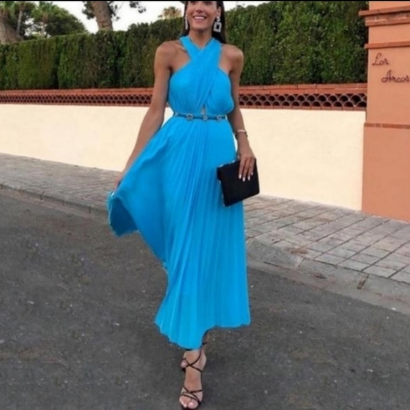 Zara Cris cross halter top Maxi dress